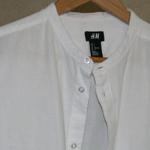 Band collar Cotton H&M White shirt